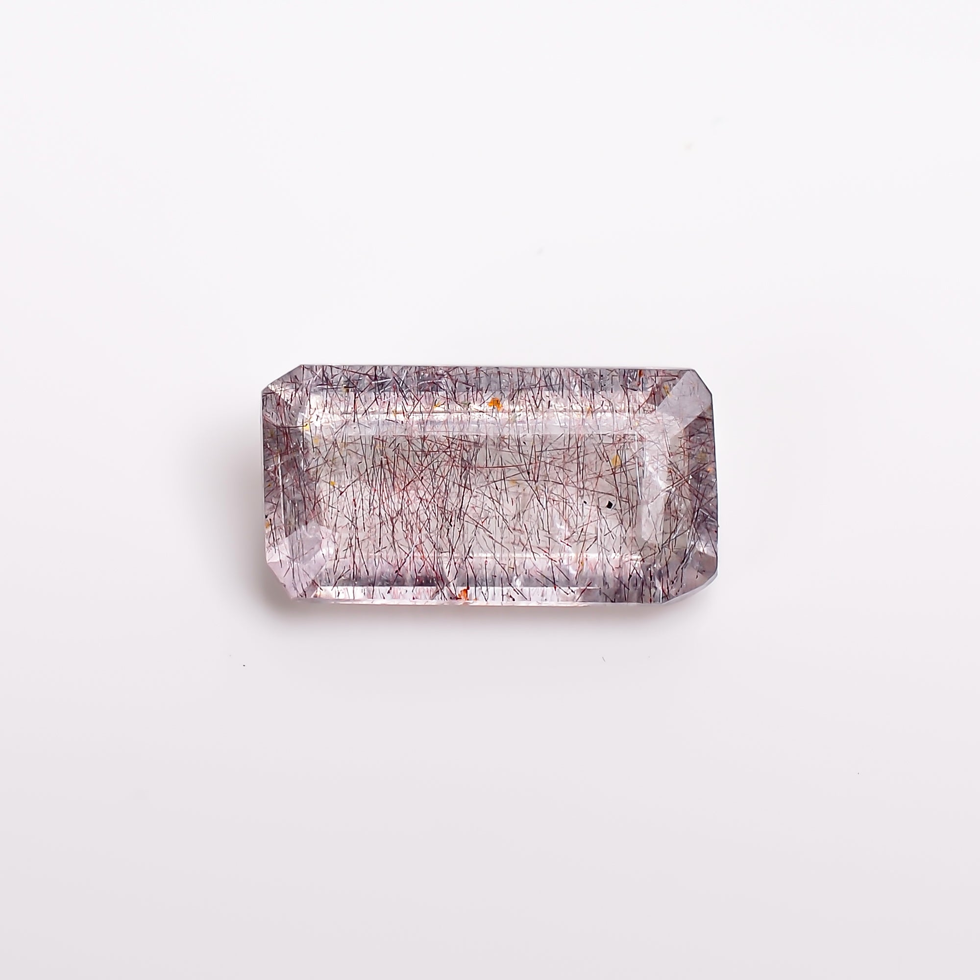 elestial hematite quartz radiant shape cut stone loose gemstone